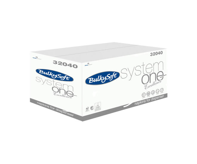 BULKYSOFT® System One servet 2lgs wit 1/2 ECOLABEL