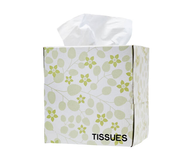 Facial tissue kubus 2-lgs wit cell