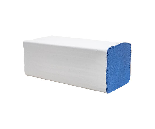 Handdoek 1-lgs blauw rec Z-vouw