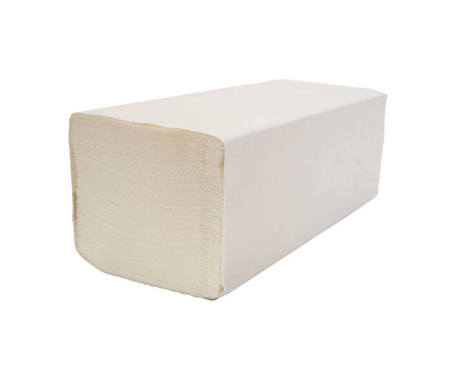 Handdoek 2-lgs wit cell Z-vouw