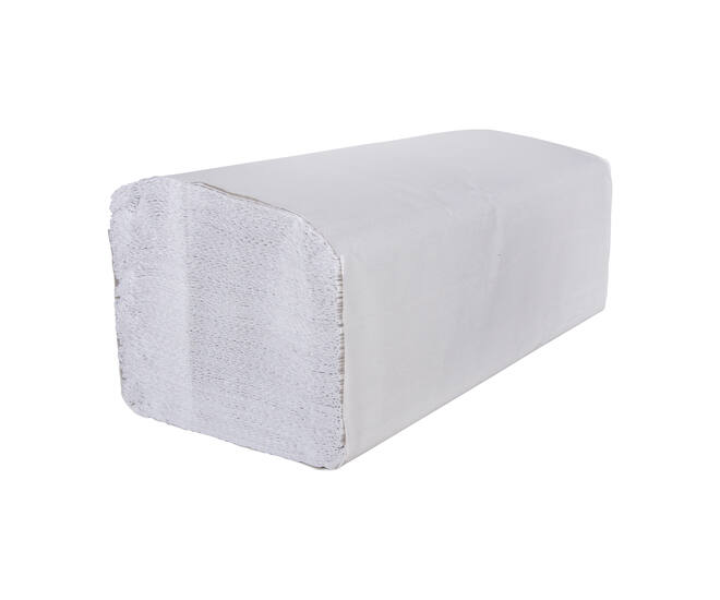 Handdoek 2-lgs wit rec Z-vouw