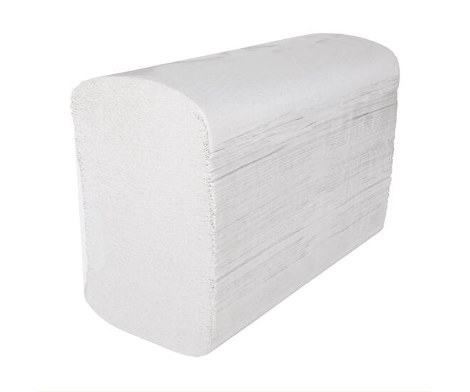 Handdoek 2-lgs hoogwit rec ZZ-vouw