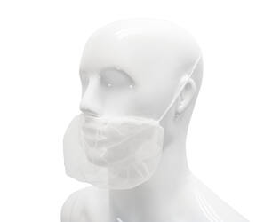 HYGOCLEAN® baardmasker nylon 46cm wit headloop