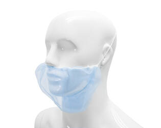 HYGOCLEAN® baardmasker nylon 46cm blauw headloop