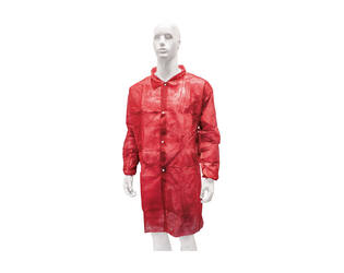 HYGOCLEAN® bezoekersjas PP drukknoop rood L