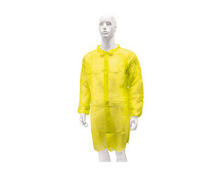 HYGOCLEAN® bezoekersjas PP klittenband geel 2XL