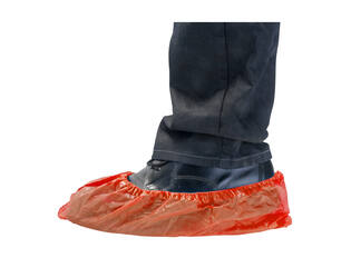 HYGOCLEAN® overschoen CPE rood 40Mu geruwd