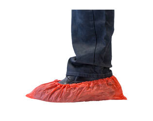HYGOCLEAN® overschoen CPE rood 70Mu geruwd
