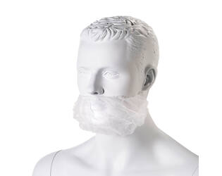 Baardmasker nylon micromaas wit hoofdelastiek