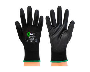 Q-TOP® FLEX305 handschoen PU palm PE zwart M