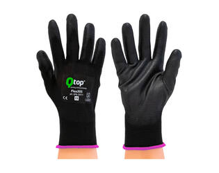 Q-TOP® FLEX305 handschoen PU palm PE zwart 2XL