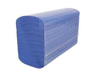 Handdoek 2-lgs blauw cell ZZ-vouw